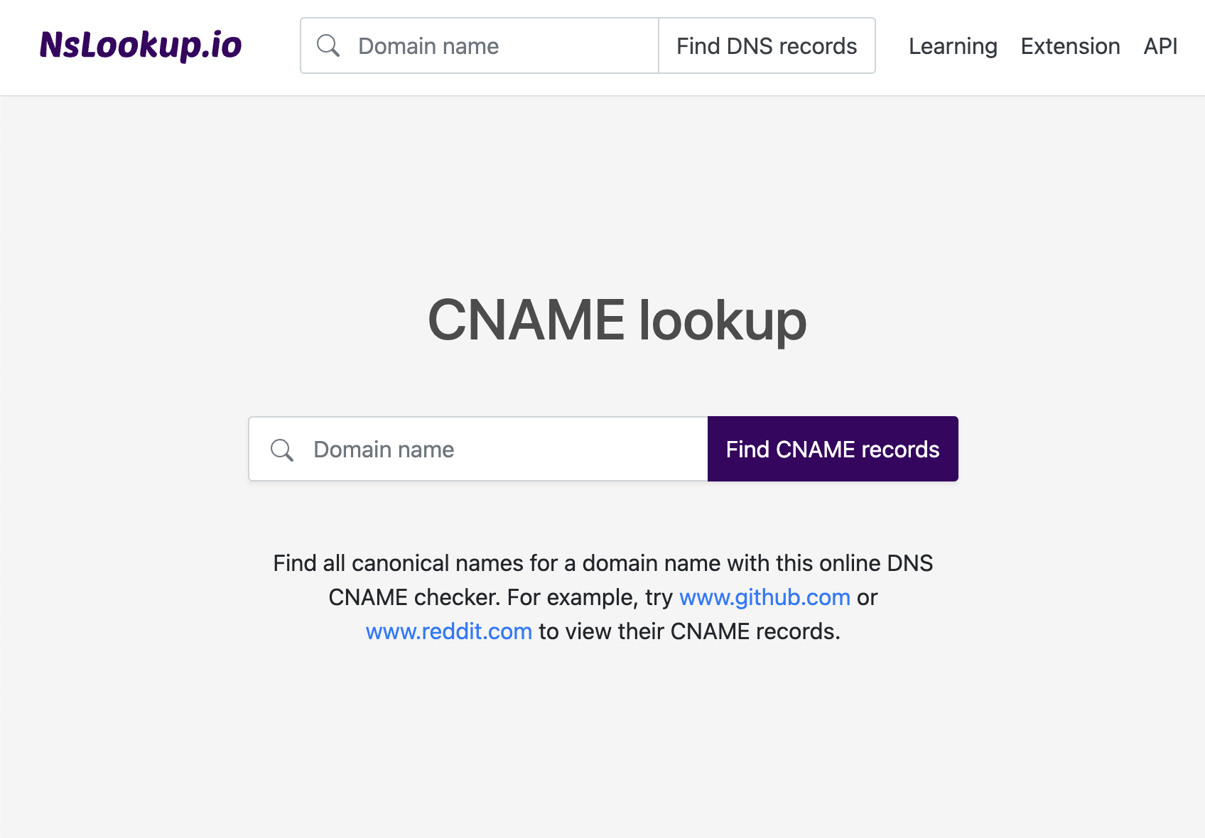 Open the CNAME lookup tool
