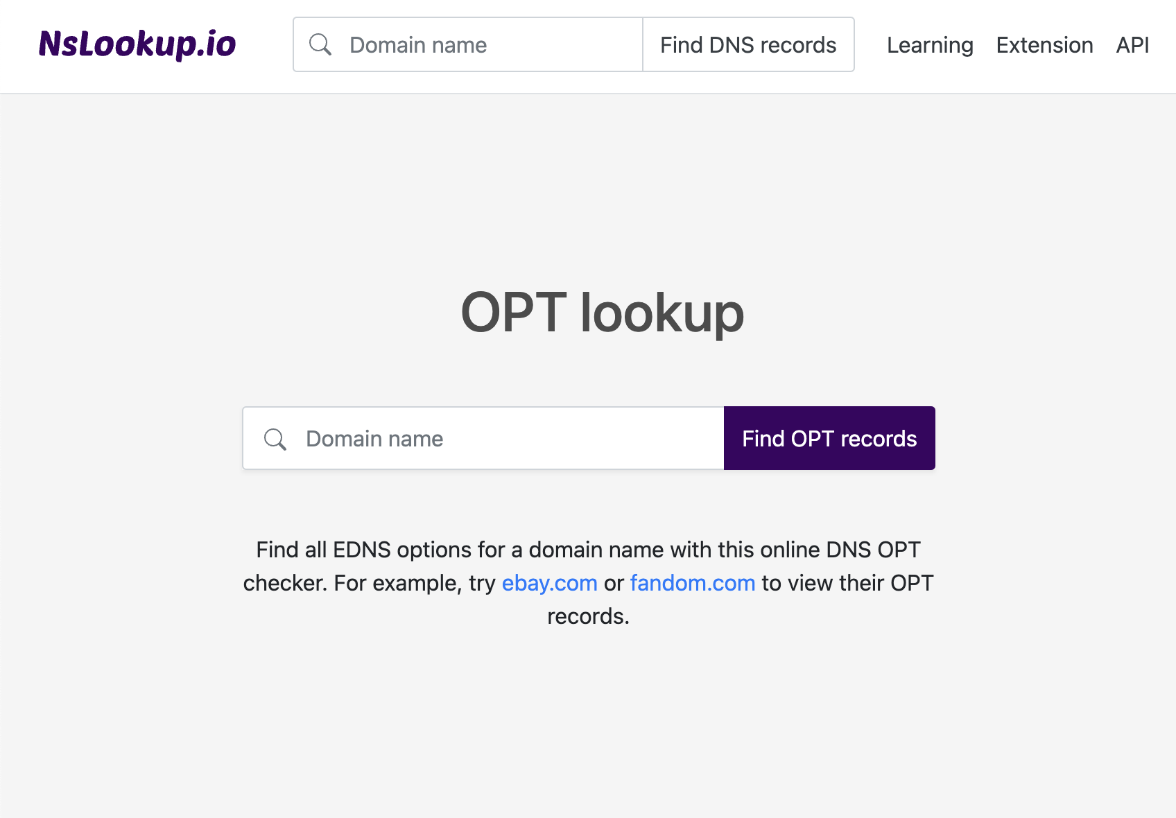 Open the OPT lookup tool